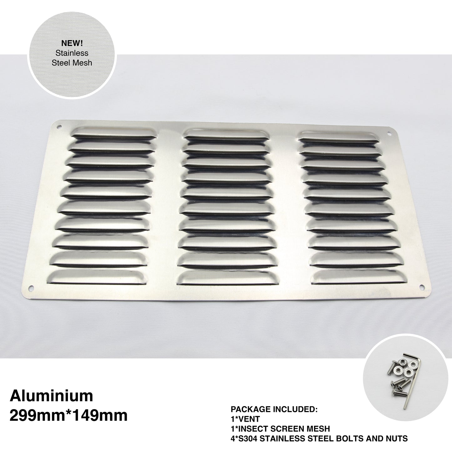 Louvered Vent Cover | Airflow Vent | Aluminium | RV Ventilation Grille Vent | (Multiple Sizes)