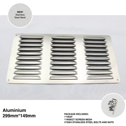 Louvered Vent Cover | Airflow Vent | Aluminium | RV Ventilation Grille Vent | (Multiple Sizes)