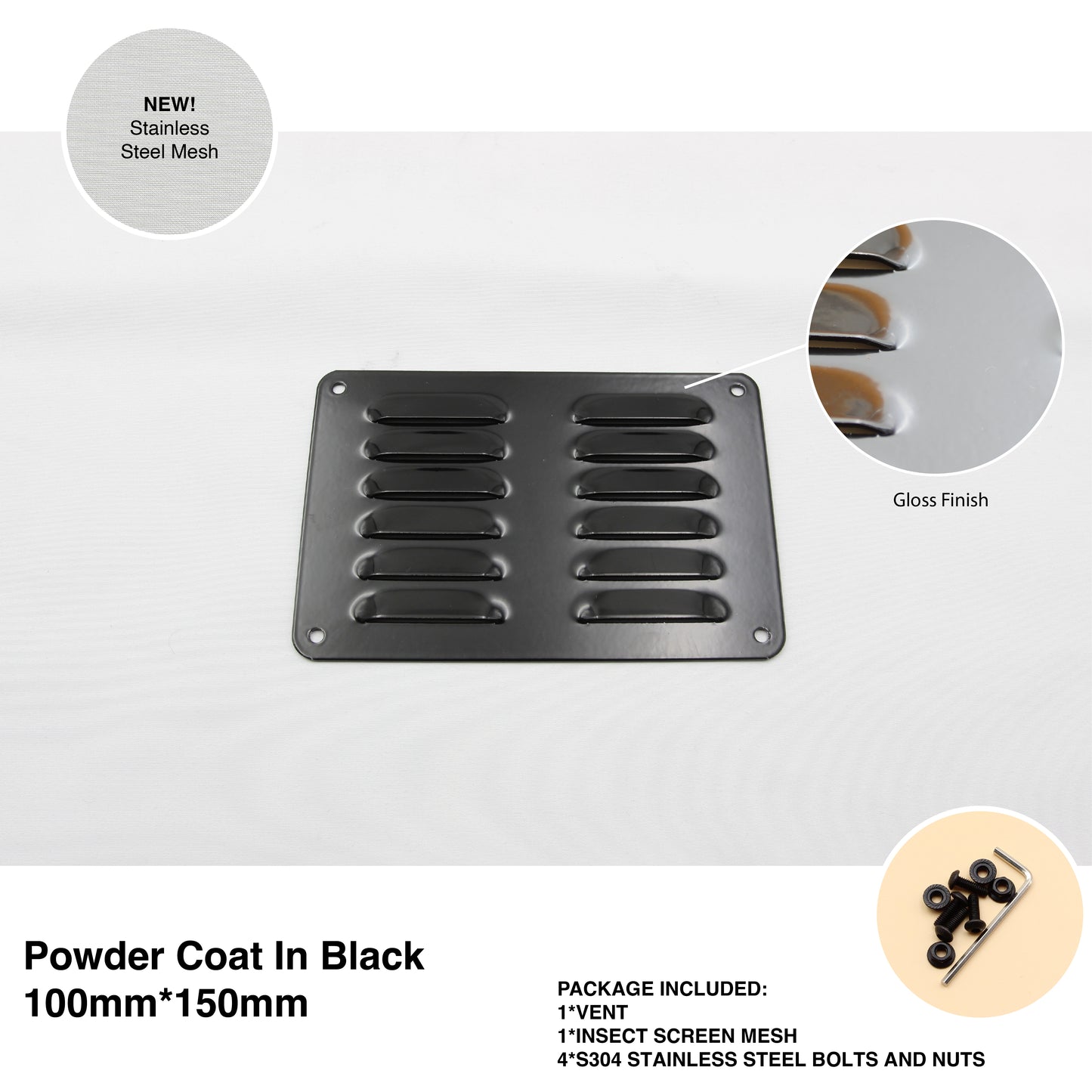 Louvered Vent Cover | Airflow Vent | Aluminium | RV Ventilation Grille Vent | (Multiple Sizes)