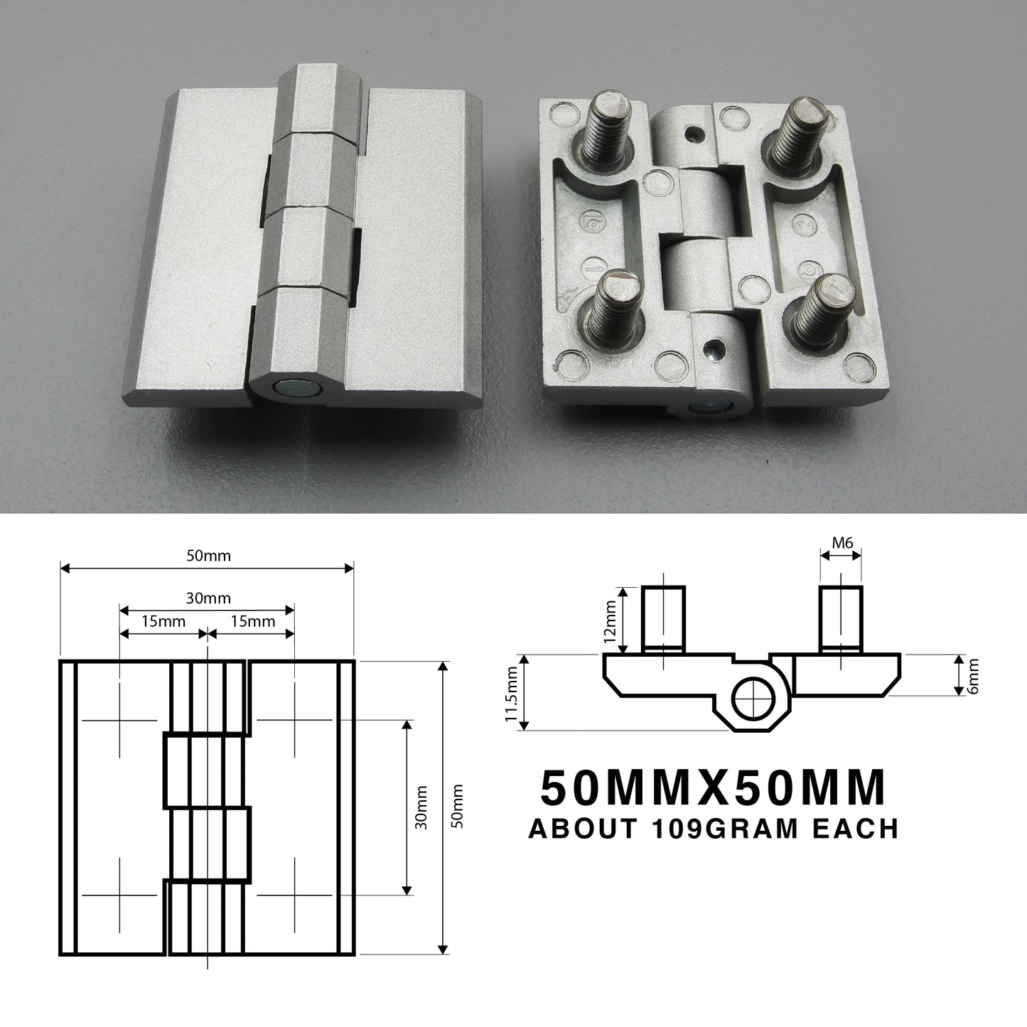 Butt Hinge | Sunk Mount or Blind Mount | Heavy Duty | Zinc Alloy | Black/Silver