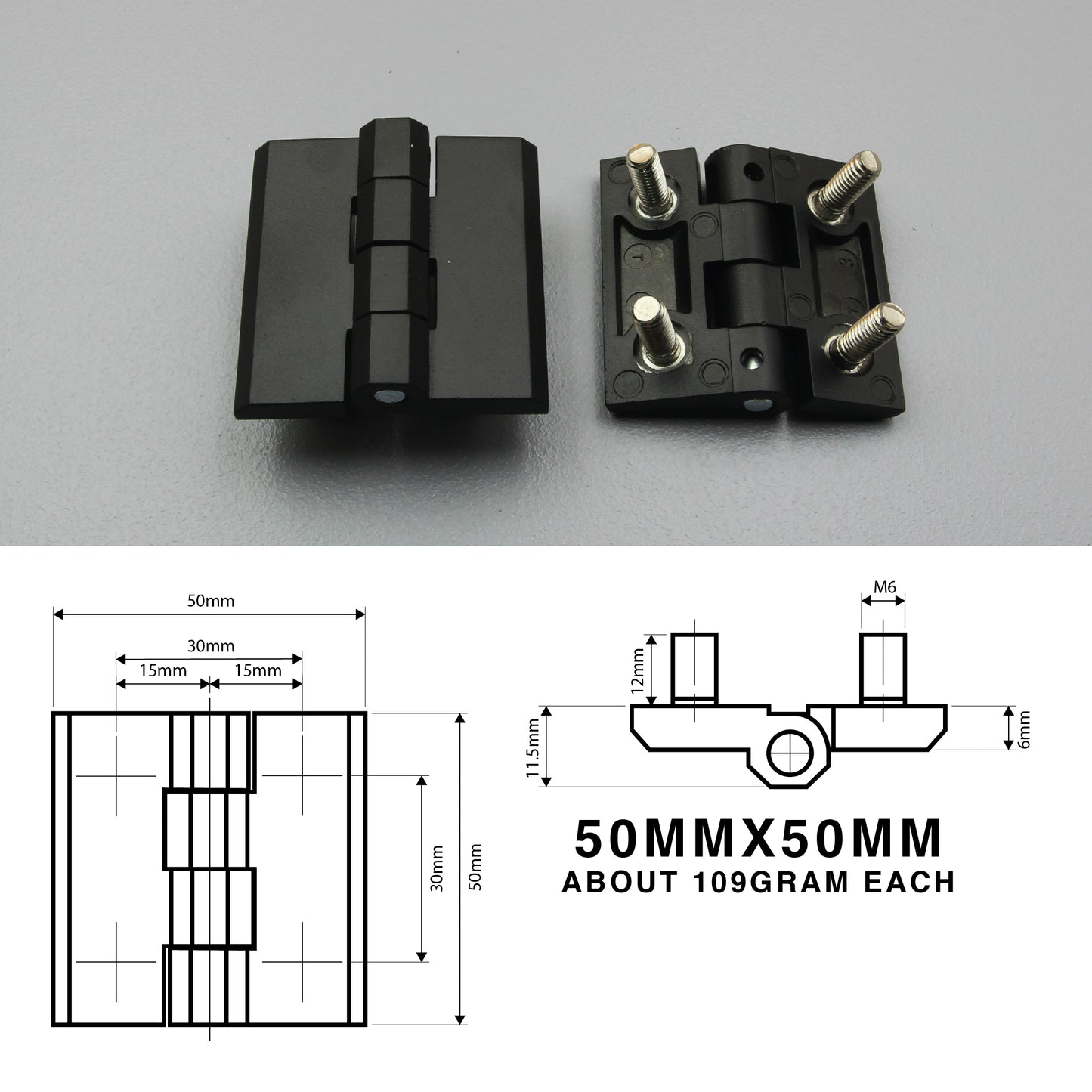 Butt Hinge | Sunk Mount or Blind Mount | Heavy Duty | Zinc Alloy | Black/Silver