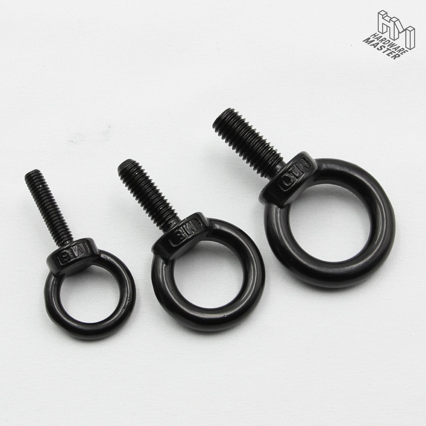 Black Unistrut Eye Bolt Kit | Stainless Steel | M6 M8 M10 | Set of 2