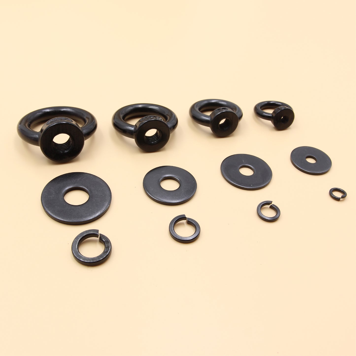 Black Stainless Steel Eye Nuts Heavy Duty – Rigging Tie Down Set (M6, M8, M10, M12)