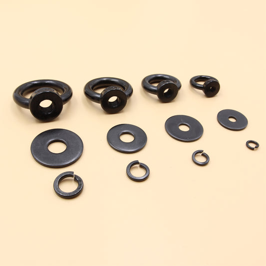 Black Stainless Steel Eye Nuts Heavy Duty – Rigging Tie Down Set (M6, M8, M10, M12)