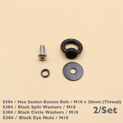 Black Stainless Steel Eye Nuts Heavy Duty – Rigging Tie Down Set (M6, M8, M10, M12)