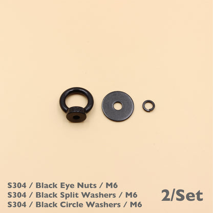 Black Stainless Steel Eye Nuts Heavy Duty – Rigging Tie Down Set (M6, M8, M10, M12)