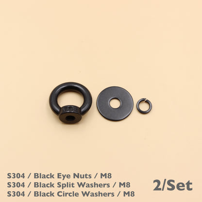 Black Stainless Steel Eye Nuts Heavy Duty – Rigging Tie Down Set (M6, M8, M10, M12)