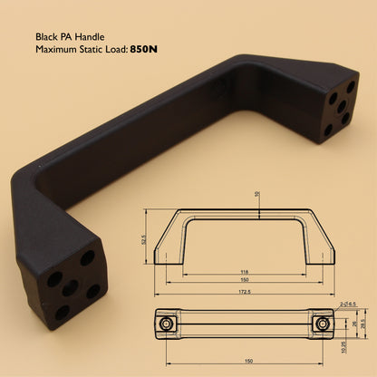 Black Grab Handle | Durable PA | For Door, Drawer, RVs, Toolboxes Or Canopy
