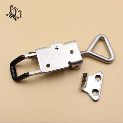 Black Large Over Centre Toggle Latch With Safety Catch | S304 Stainless Steel | Lockable Fastener
