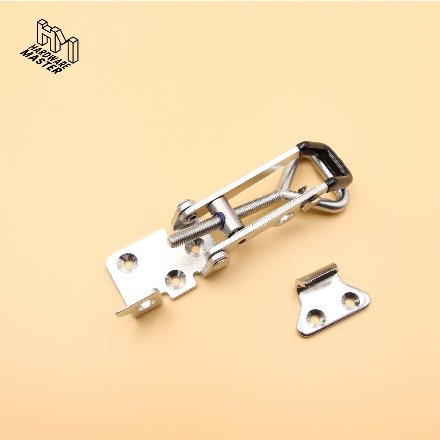 Black Large Over Centre Toggle Latch With Safety Catch | S304 Stainless Steel | Lockable Fastener