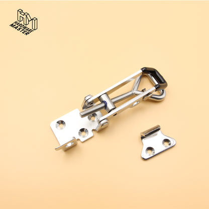 Black Large Over Centre Toggle Latch With Safety Catch | S304 Stainless Steel | Lockable Fastener