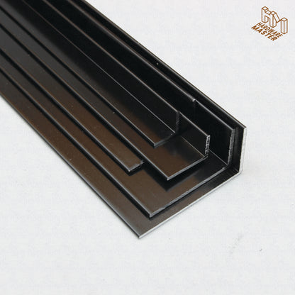 Black Aluminium UnEqual Angle | 40x20x1.6mm | 6063 T5 Alloy | Custom Length