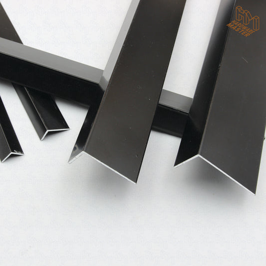 Black Aluminium UnEqual Angle | 50x25x1.6mm | 6063 T5 Alloy | Custom Length