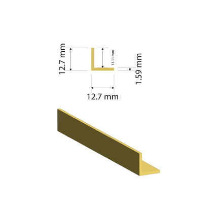 Brass Equal Angle | 12.7x12.7x1.59mm | C385 Alloy | Custom Length