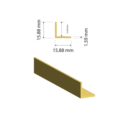 Brass Equal Angle | 15.88x15.88x1.59mm | C385 Alloy | Custom Length