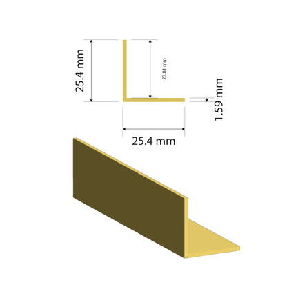 Brass Equal Angle | 25.4x25.4x1.59mm | C385 Alloy | Custom Length