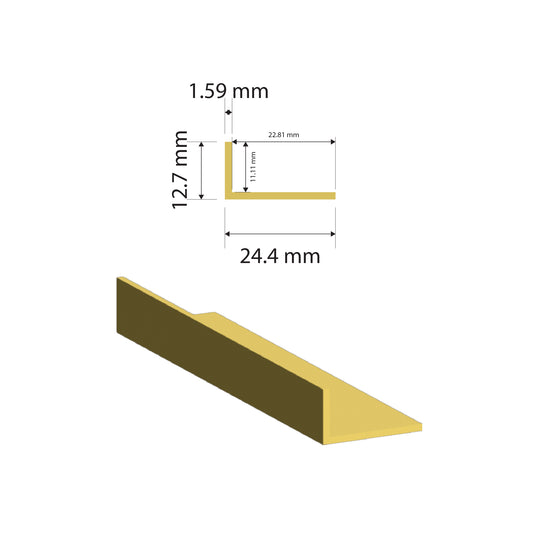 Brass UnEqual Angle | 12.7x19.05x1.59mm | C380 Alloy | Custom Length