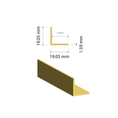 Brass Equal Angle | 19.05x19.05x1.59mm | C380 Alloy | Custom Length