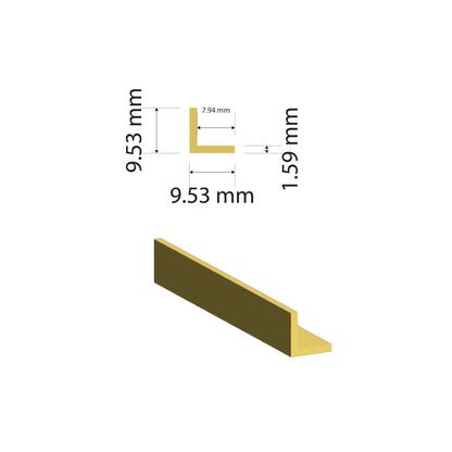 Brass Equal Angle | 9.53x9.53x1.59mm | C380 Alloy | Custom Length
