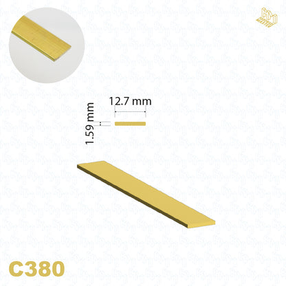Brass Flat Bar | 12.7mm x 1.59mm | C380 | Custom Lengths Available