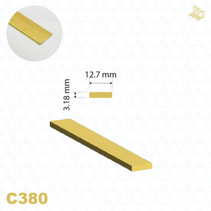 Brass Flat Bar | 12.7mm x 3.18mm | C380 | Custom Lengths Available