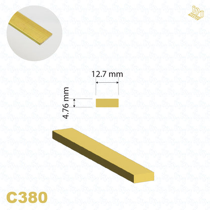 Brass Flat Bar | 12.7mm x 4.76mm | C380 | Custom Lengths Available