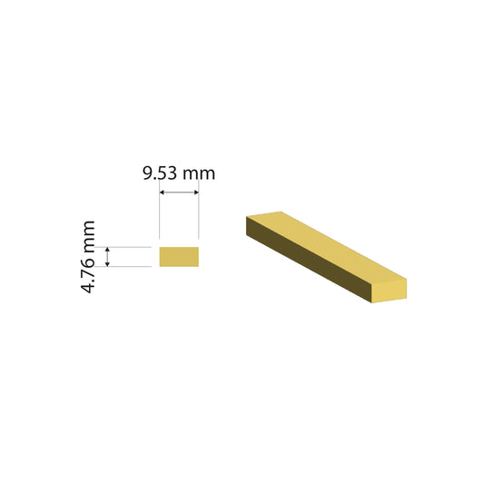 Brass Flat Bar | 9.53x4.76mm | C380 Alloy | Custom Length