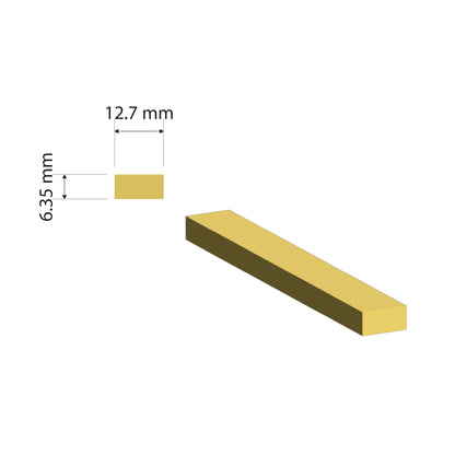 Brass Flat Bar | 12.7x6.35mm | C380 Alloy | Custom Length