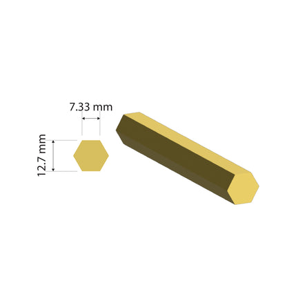 Brass Solid Hex Rod | 12.7mm | C385 Alloy | Custom Length