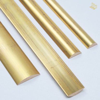 Brass Solid Half Round Rod | 25.4x4.76mm | C380 Alloy | Custom Length