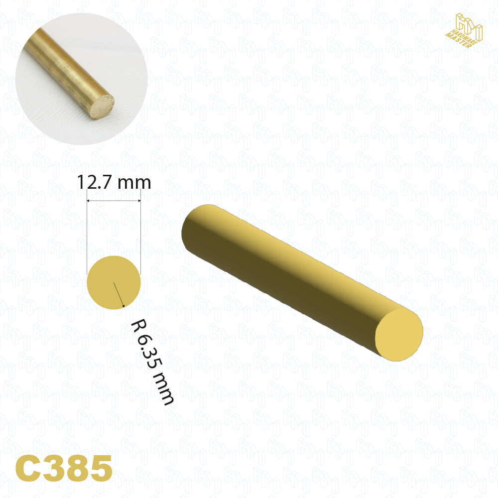 Brass Solid Rod – C385 Alloy | 12.7mm Diameter | Custom Lengths Available