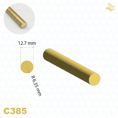 Brass Solid Rod – C385 Alloy | 12.7mm Diameter | Custom Lengths Available