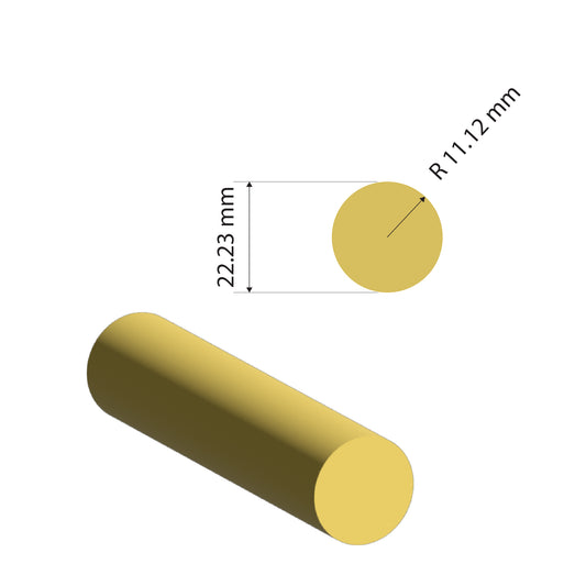 Brass Solid Rod | Ø22.23mm | C385 Alloy | Custom Length