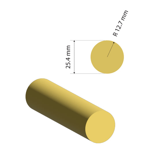 Brass Solid Rod | Ø25.4mm | C385 Alloy | Custom Length