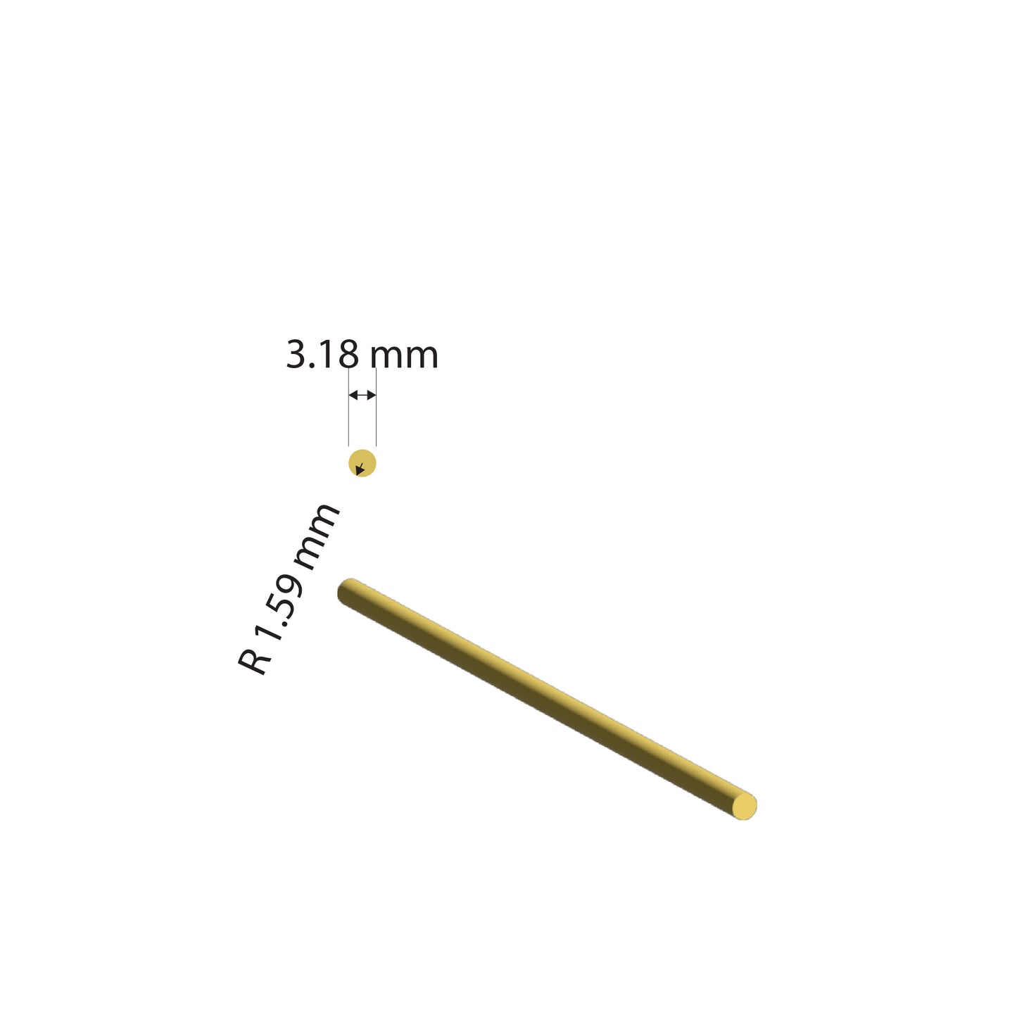 Brass Solid Rod | Ø3.18mm | C385 Alloy | Custom Length