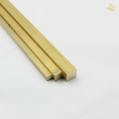 Brass Solid Square Rod | 6.35x6.35mm | C385 Alloy | Custom Length
