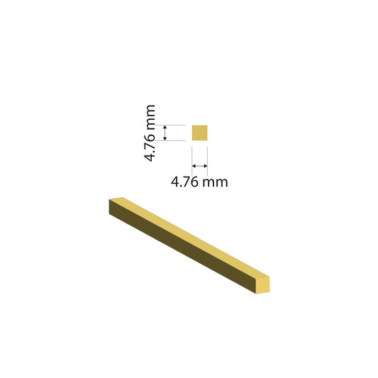 Brass Solid Square Rod | 4.76x4.76mm | C385 Alloy | Custom Length