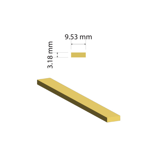 Brass Flat Bar | 9.53mm x 3.18mm | C380 | Custom Lengths Available