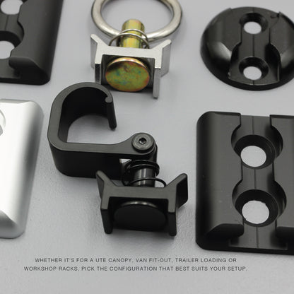 Black Cargo L Track 360 Degrees Hook