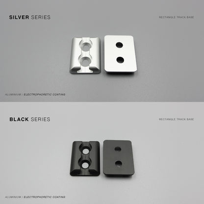 Aluminium Black Cargo L Track Flush Mount Rectangle Base