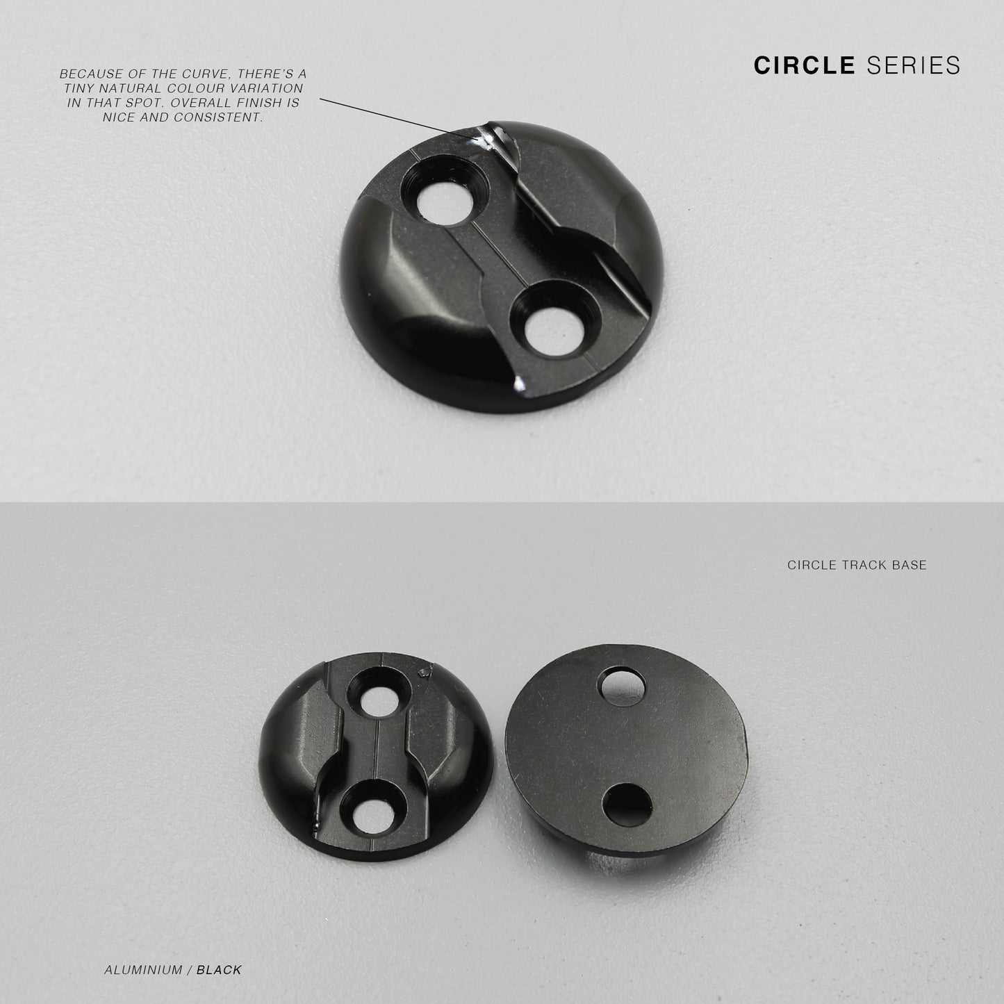 Aluminium Black Cargo L Track Flush Mount Circle Base