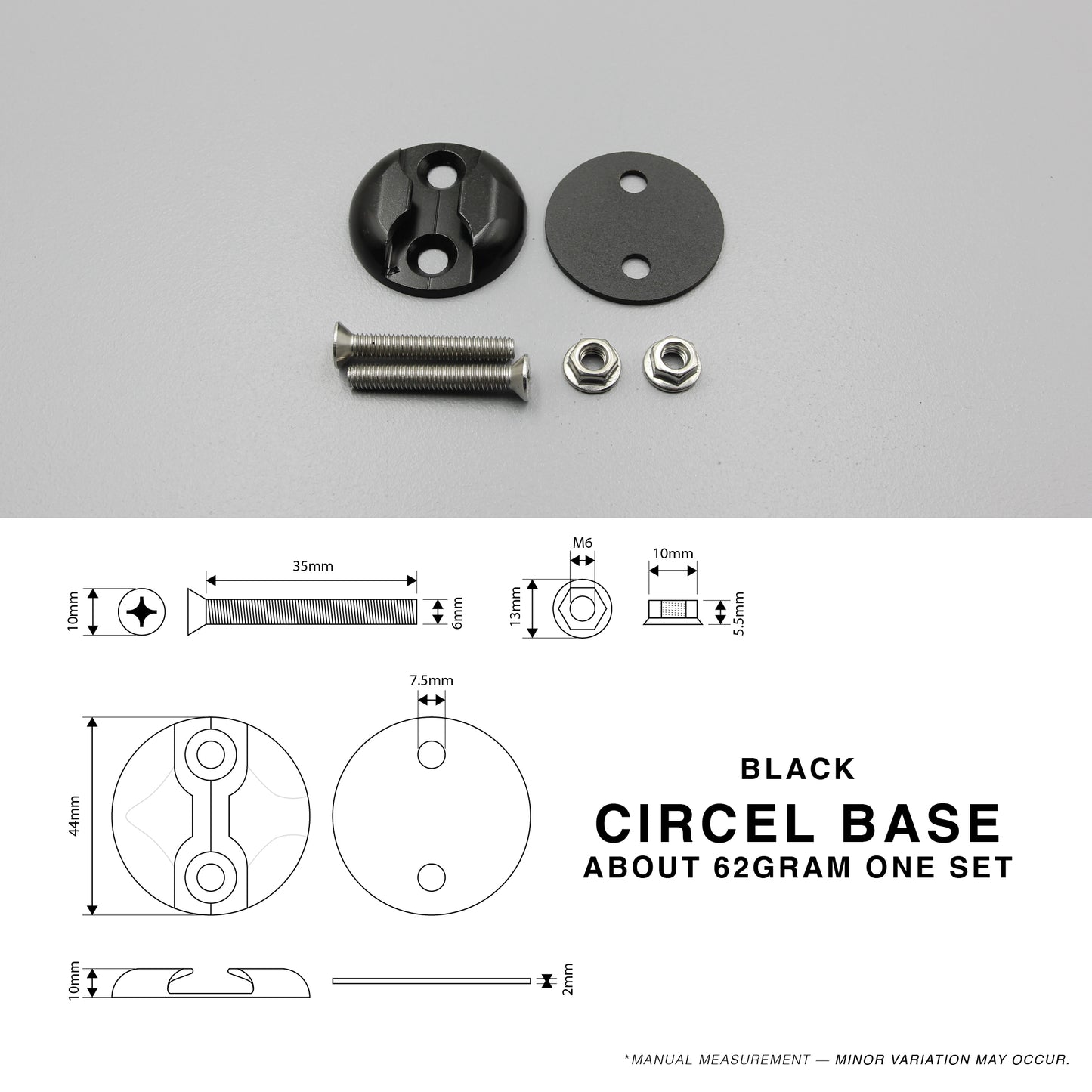 Aluminium Black Cargo L Track Flush Mount Circle Base