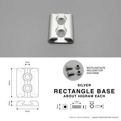Aluminium Silver Cargo L Track Flush Mount Rectangle Base