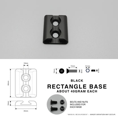 Aluminium Black Cargo L Track Flush Mount Rectangle Base