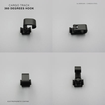 Black Cargo L Track 360 Degrees Hook