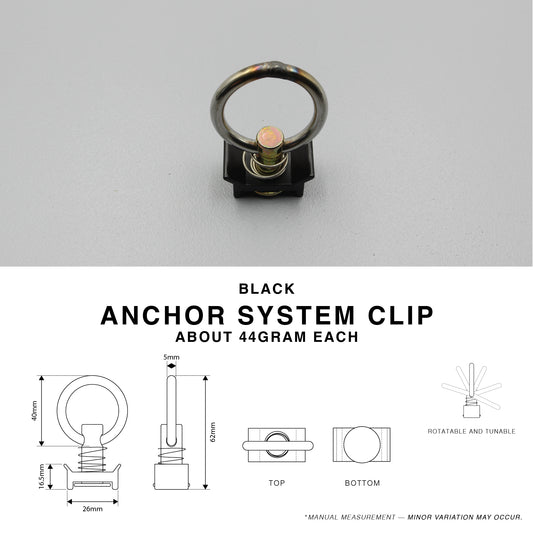 Black Cargo L Track Anchor Ring Clip