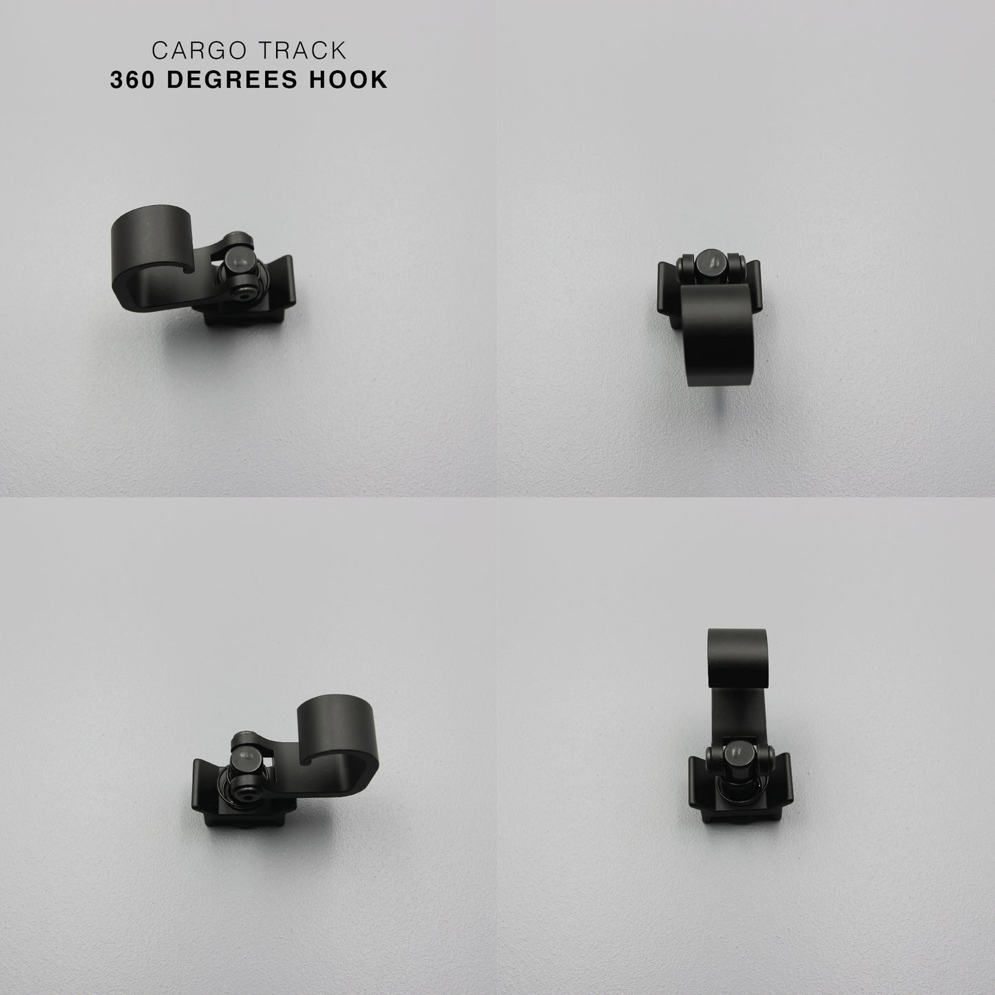Black Cargo L Track 360 Degrees Hook