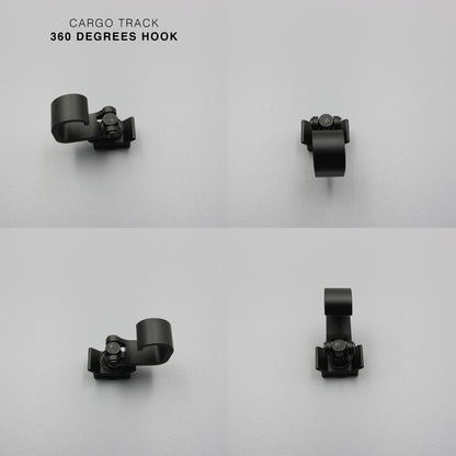 Black Cargo L Track 360 Degrees Hook