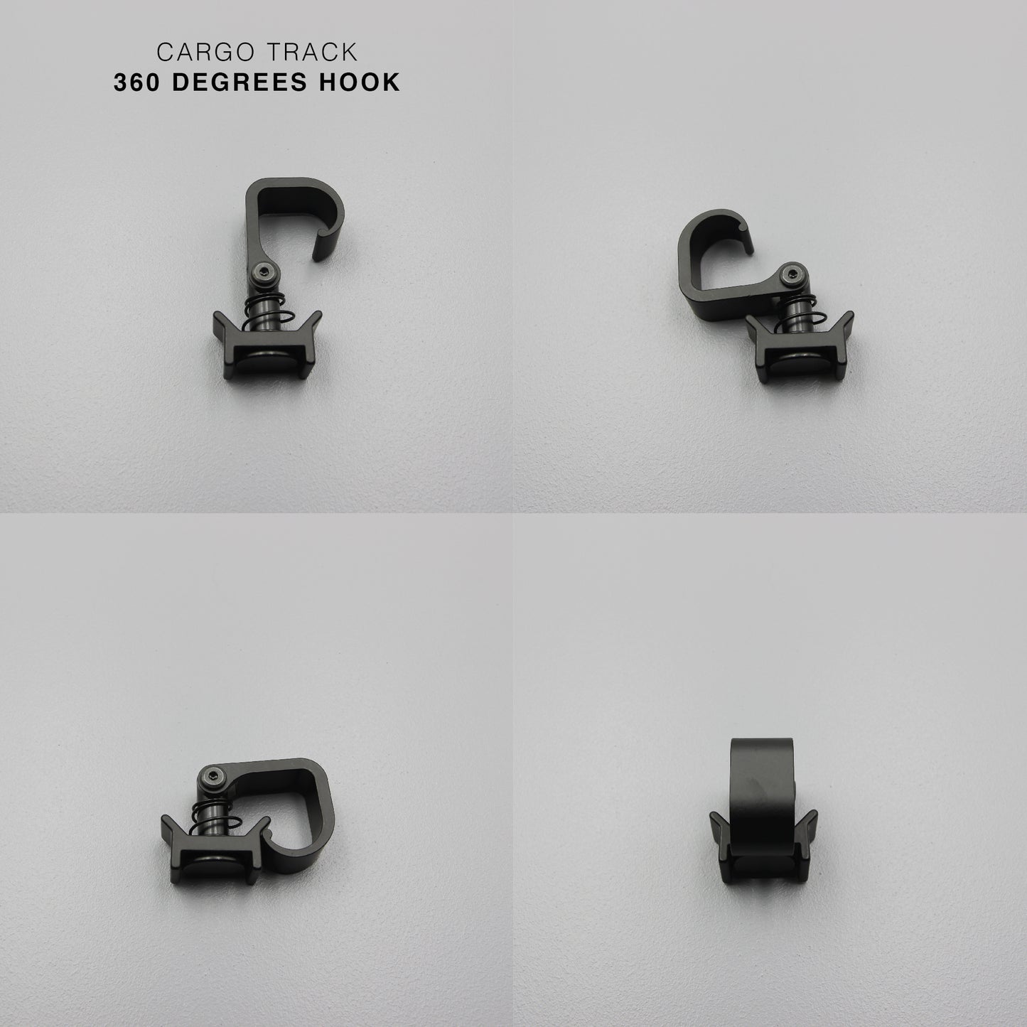 Black Cargo L Track 360 Degrees Hook