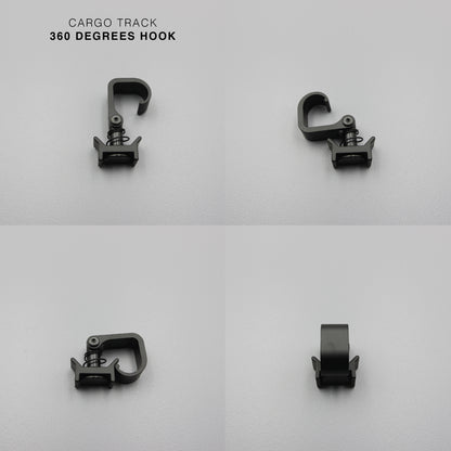 Black Cargo L Track 360 Degrees Hook